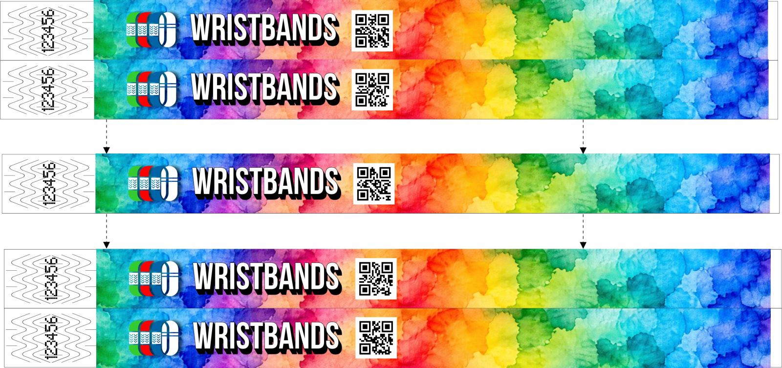 Náramky, každý s iným QR kódom